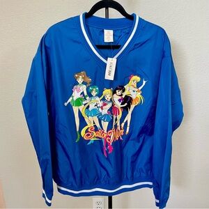 NWT BoxLunch Exclusive Sailor Moon Guardians Blue V-Neck Windbreaker-MD